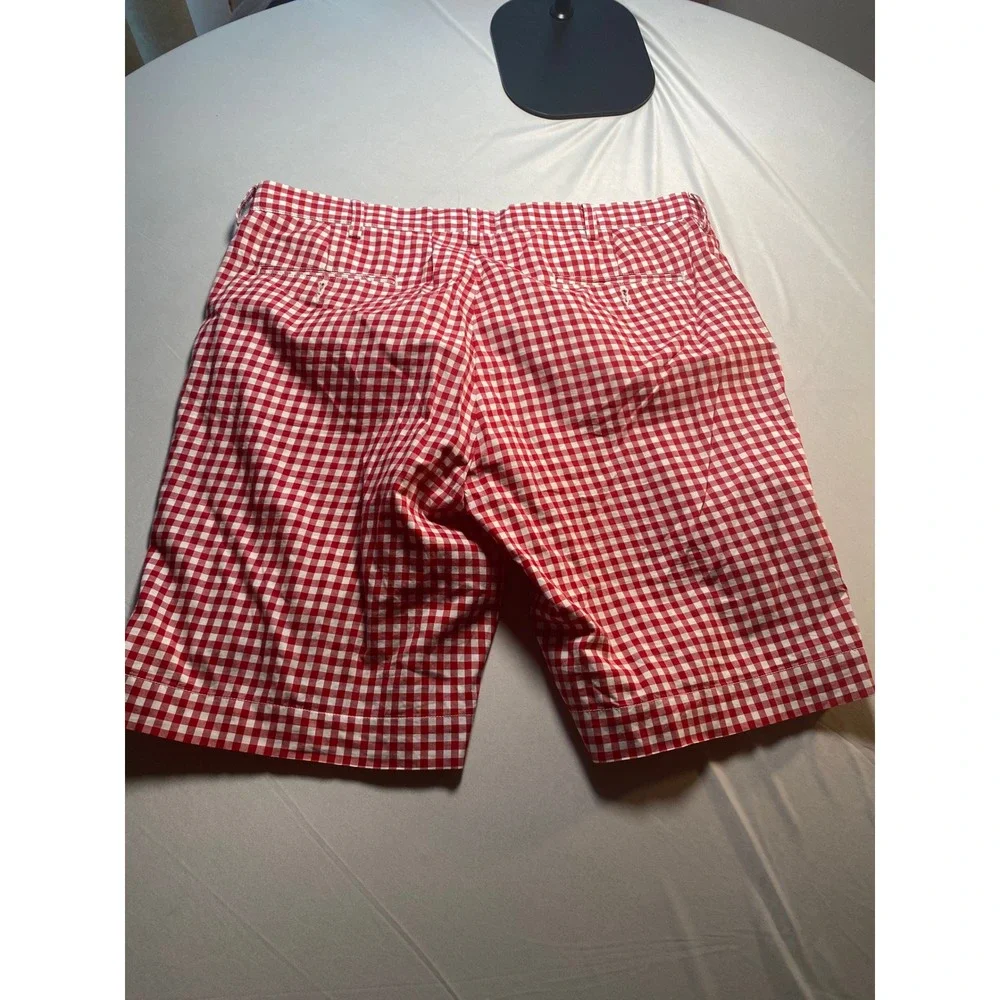 Polo Ralph Lauren Suffield Shorts Mens 38 Red White Gingham Plaid Cotton Flat